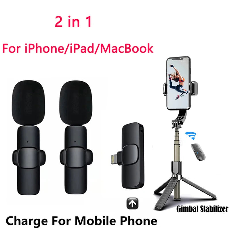 Bluetooth Lavalier Wireless Microphone Filming Pack