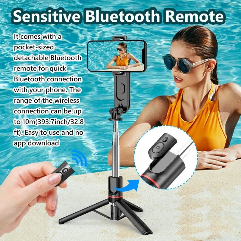 Portable Selfie Stick Phone Tripod with LED
