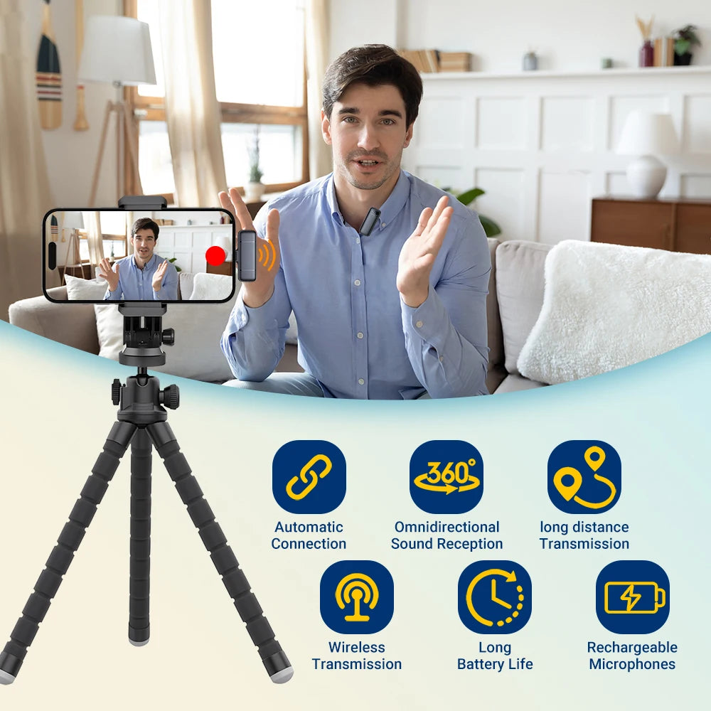 Dual Lapel Lavalier Professional Wireless Microphone