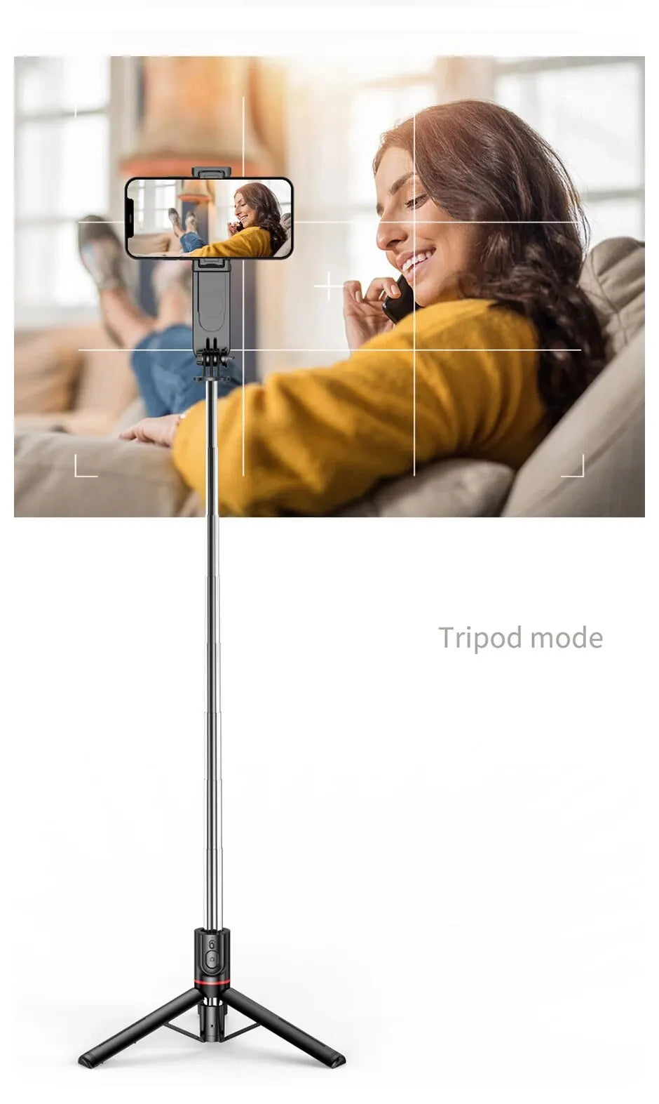 Portable Selfie Stick Phone Tripod with LED