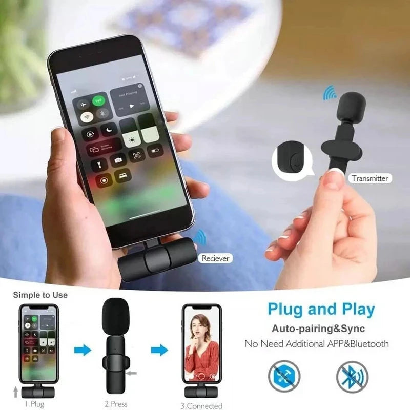 Bluetooth Lavalier Wireless Microphone Filming Pack