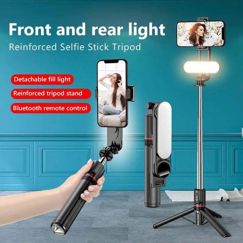 Portable Selfie Stick Phone Tripod with LED