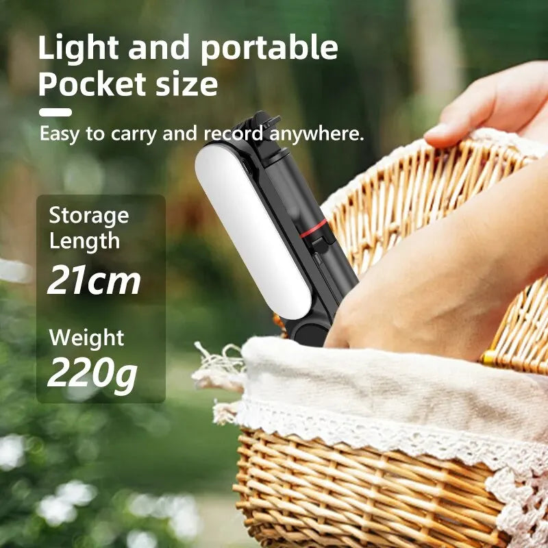 Portable Selfie Stick Phone Tripod with LED