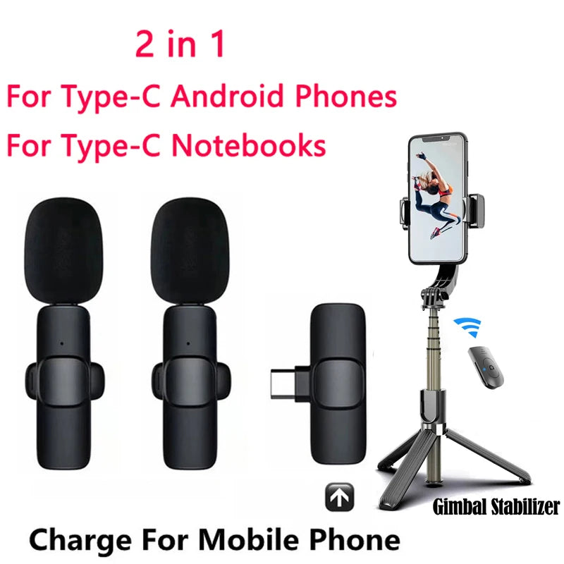 Bluetooth Lavalier Wireless Microphone Filming Pack