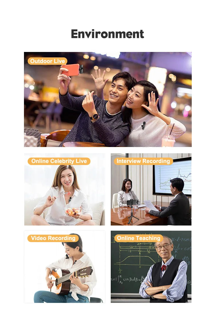 Bluetooth Lavalier Wireless Microphone Filming Pack