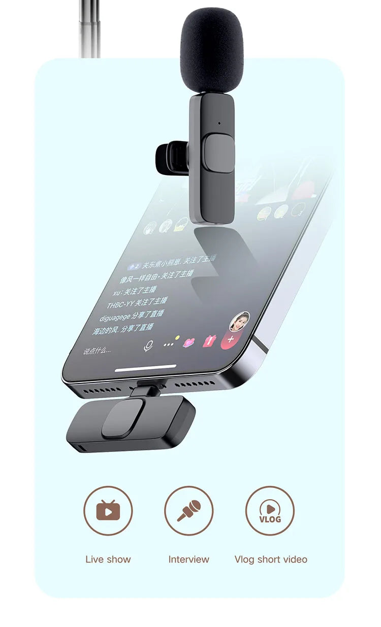 Bluetooth Lavalier Wireless Microphone Filming Pack