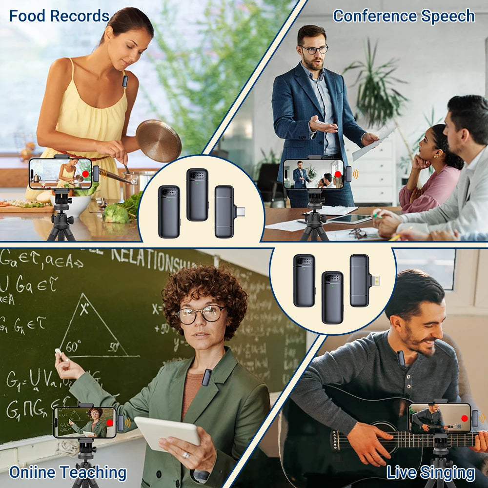 Dual Lapel Lavalier Professional Wireless Microphone