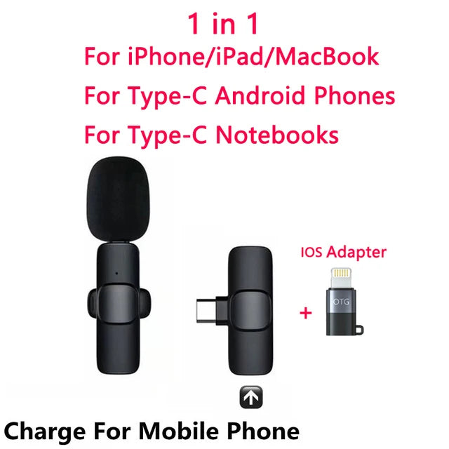 Bluetooth Lavalier Wireless Microphone Filming Pack