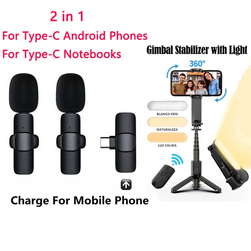 Bluetooth Lavalier Wireless Microphone Filming Pack