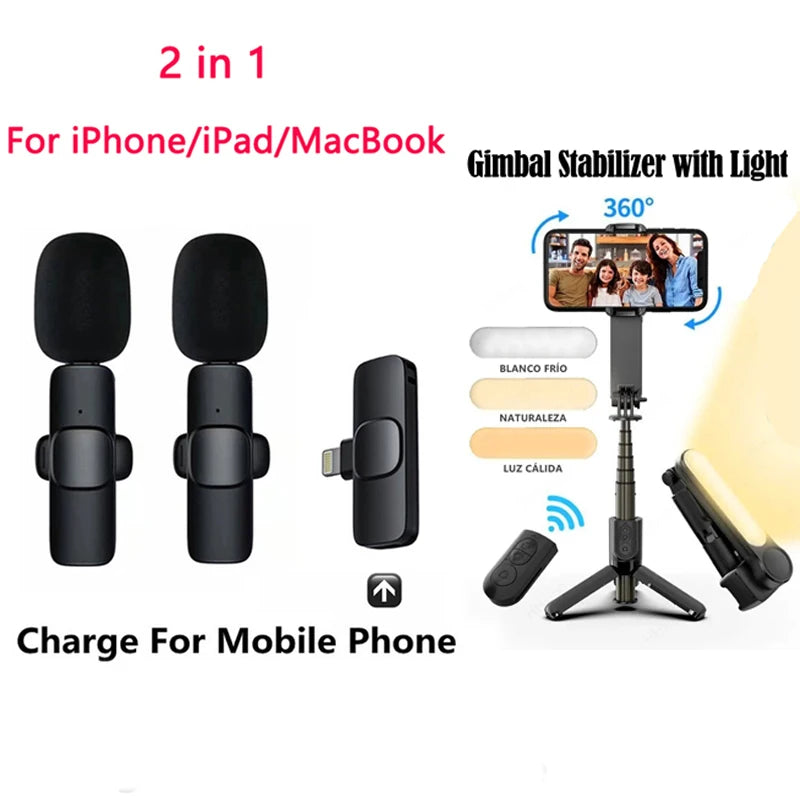 Bluetooth Lavalier Wireless Microphone Filming Pack