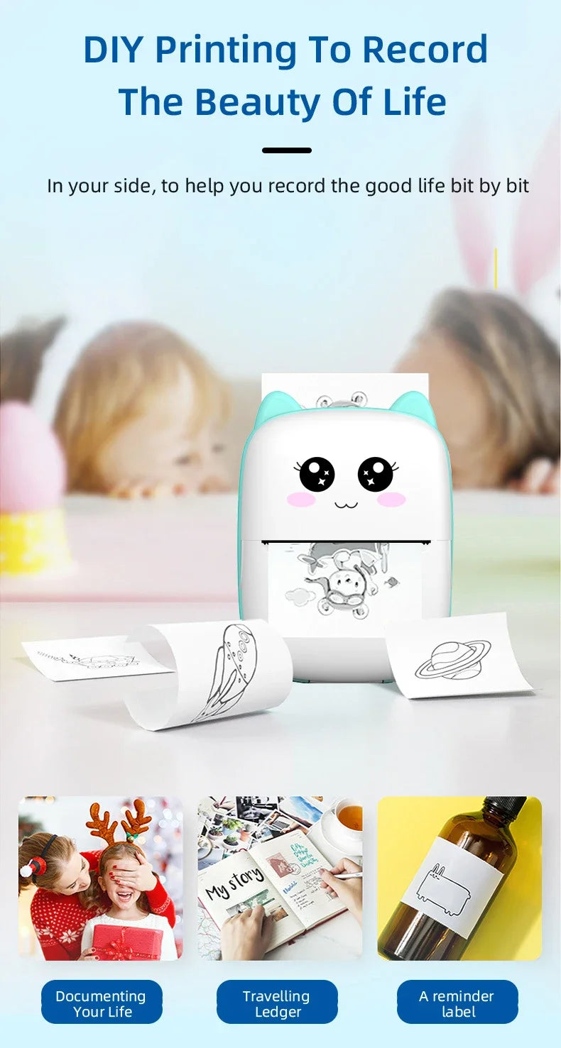 Portable Mini Printer - with printing paper