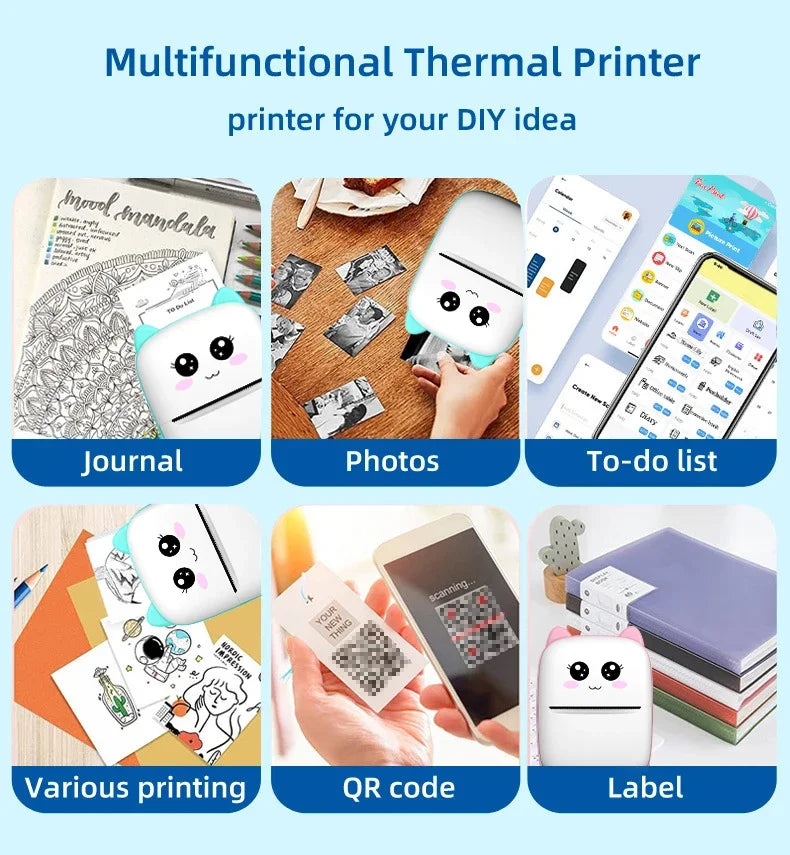 Portable Mini Printer - with printing paper