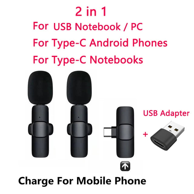 Bluetooth Lavalier Wireless Microphone Filming Pack