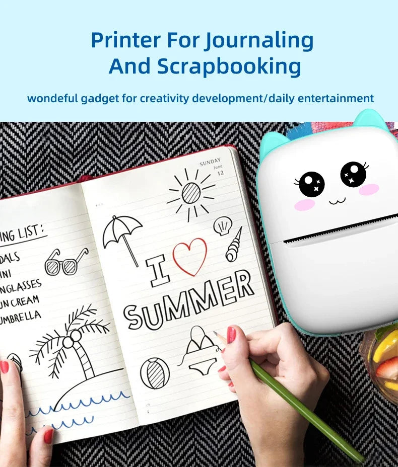 Portable Mini Printer - with printing paper