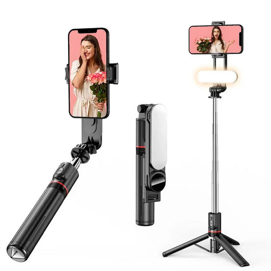 Portable Selfie Stick Phone Tripod with LED